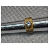 Mid Century Modern CZ Solitaire Ring