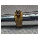 Mid Century Modern CZ Solitaire Ring