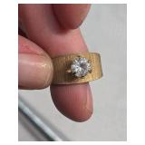 Mid Century Modern CZ Solitaire Ring