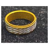Two-Tone Gold and Silver Band Ring