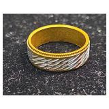 Two-Tone Gold and Silver Band Ring
