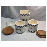 German Checkered Kitchen Canisters Set