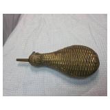 Brass Powder Flask with Diamond Pattern