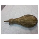 Brass Powder Flask with Diamond Pattern
