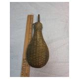 Brass Powder Flask with Diamond Pattern