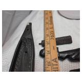 Hand Carved Wooden Figures with Display Board