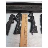 Hand Carved Wooden Figures with Display Board