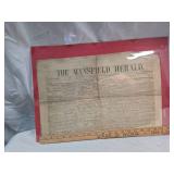 1852 Mansfield Herald Newspaper - The Orphan Children Story