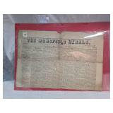 1852 Mansfield Herald Newspaper