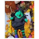 BIG BOX of Fall Decor Holiday Welcome Wreath with Santa, Scarecrow and Witch Decor