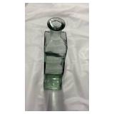 Green Glass Wave Design Bottle - Retail: $25