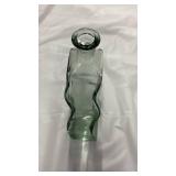 Green Glass Wave Design Bottle - Retail: $25
