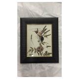 Framed Hummingbird and Nest Artwork - Retail: $24