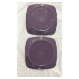 Hand Painted Grape Design Square Plates - Set of 2 - Retail: $24