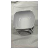 White Square Ceramic Bowls Set of 6 - Retail: $25
