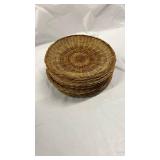 Woven Rattan Paper Plate Holders - Set of 6 - Retail: $24
