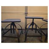 Industrial Adjustable Height Bar Stools - Set of 5