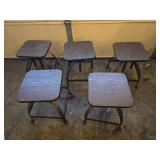 Industrial Adjustable Height Bar Stools - Set of 5