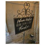 Decorative Metal Standing Chalkboard Sign