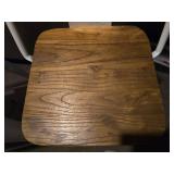 Industrial Metal Bar Stools with Wood Seats - Set of 2