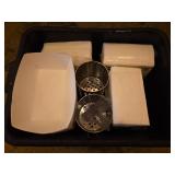 Commercial Restaurant Supplies Including Utensil Holders, Paper Food Trays and More!