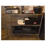 Metal Storage Shelf and Black SND 3ft X 5ft Rugs - Set of 5