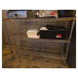 Metal Storage Shelf and Black SND 3ft X 5ft Rugs - Set of 5