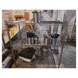 Restaurant Kitchen Supplies Including Metal Storage Shelf and More!