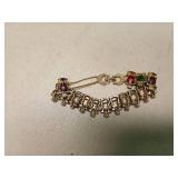 Multi-Color Glass Cabochon Owl Link Bracelet