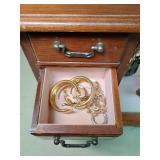 Wooden Jewelry Box with Mirror and Drawers