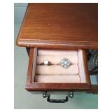 Wooden Jewelry Box with Mirror and Drawers