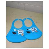 Cookie Monster Silicone Baby Bib Set of 2