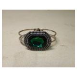 Art Deco Style Green Crystal Bangle