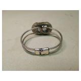 Art Deco Style Green Crystal Bangle