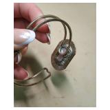 Art Deco Style Green Crystal Bangle