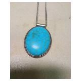 Turquoise Oval Pendant Necklace
