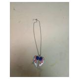 American Flag Angel Wings Necklace