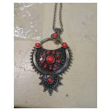 Paparazzi Red Coral Statement Necklace and Earring Set