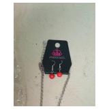 Paparazzi Red Coral Statement Necklace and Earring Set