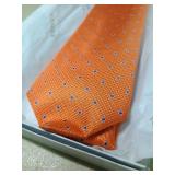 Von Maur Orange Polka Dot Silk Necktie