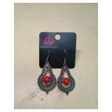 Paparazzi Red Stone Teardrop Earrings