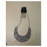 Paparazzi Textured Silver Statement Necklace
