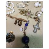 Mixed Jewelry Lot with White Bead Necklace
