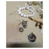 Mixed Jewelry Lot with White Bead Necklace