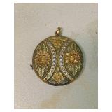 Victorian Gold pendant with Crystal Accents