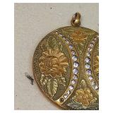 Victorian Gold pendant with Crystal Accents