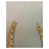 Gold Tone Textured Link Necklace