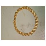 Gold Tone Textured Link Necklace