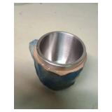Handcrafted Blue Resin mug with Steel Insert