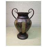 Art Deco Bronze Urn with Feather Motif